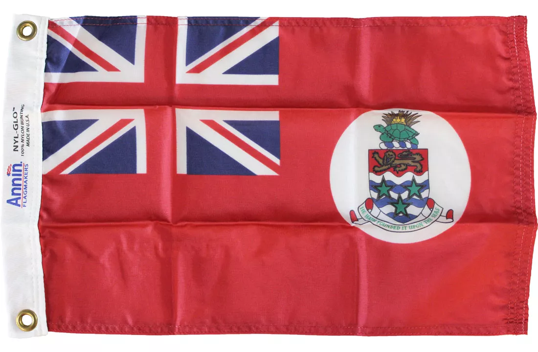 Cayman Islands - 12"X18" Nylon Flag (Red Ensign) - Nylon, Without Fringe, Grommets