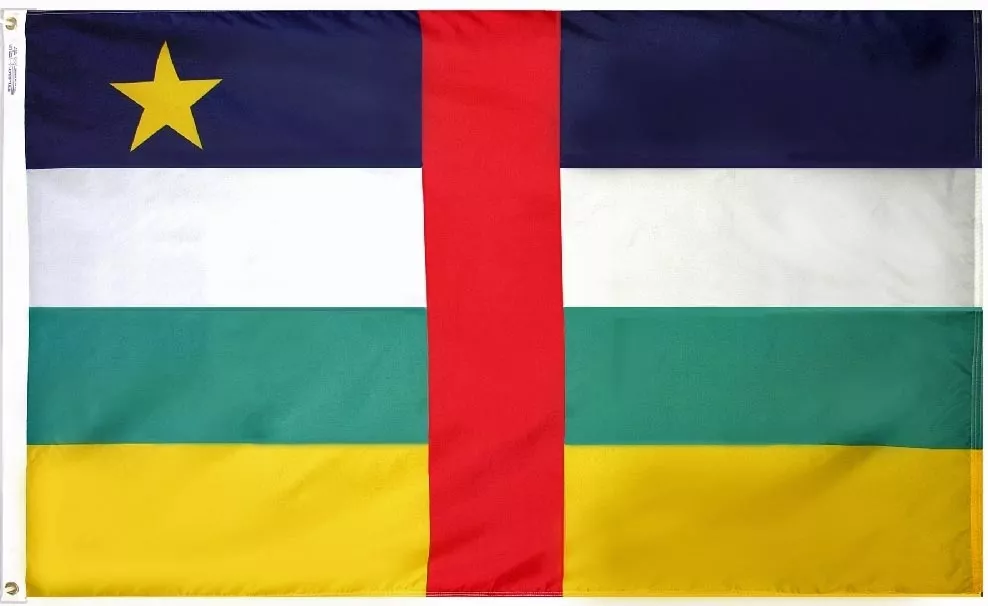 Central African Republic - 4'X6' Nylon Flag - Nylon, Without Fringe, Grommets