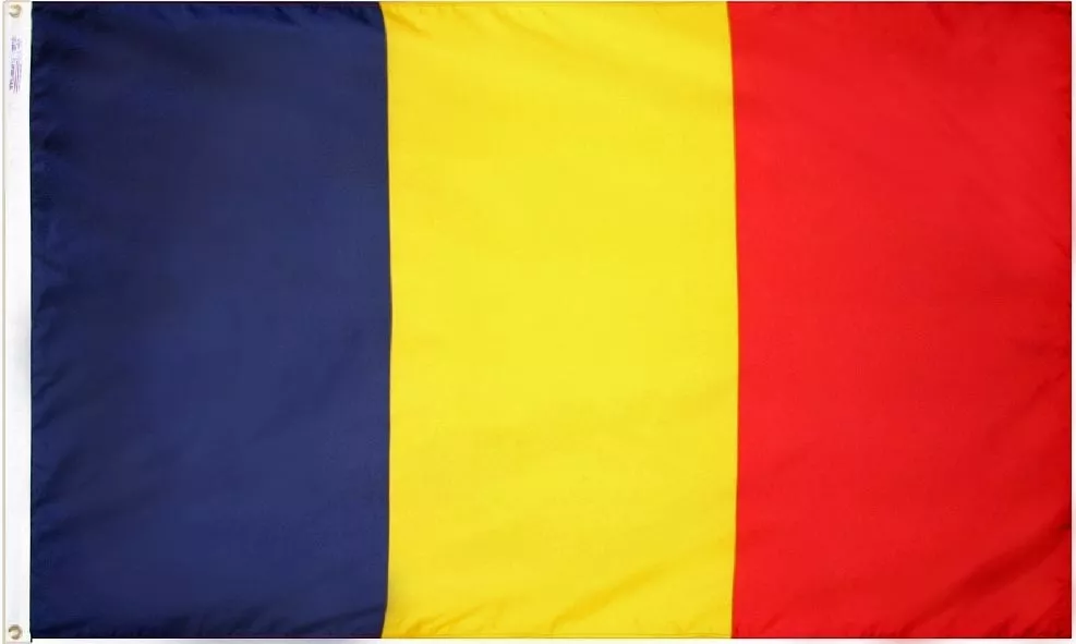 Chad - 3'X5' Nylon Flag - Nylon, 3' x 5', Without Fringe, Grommets