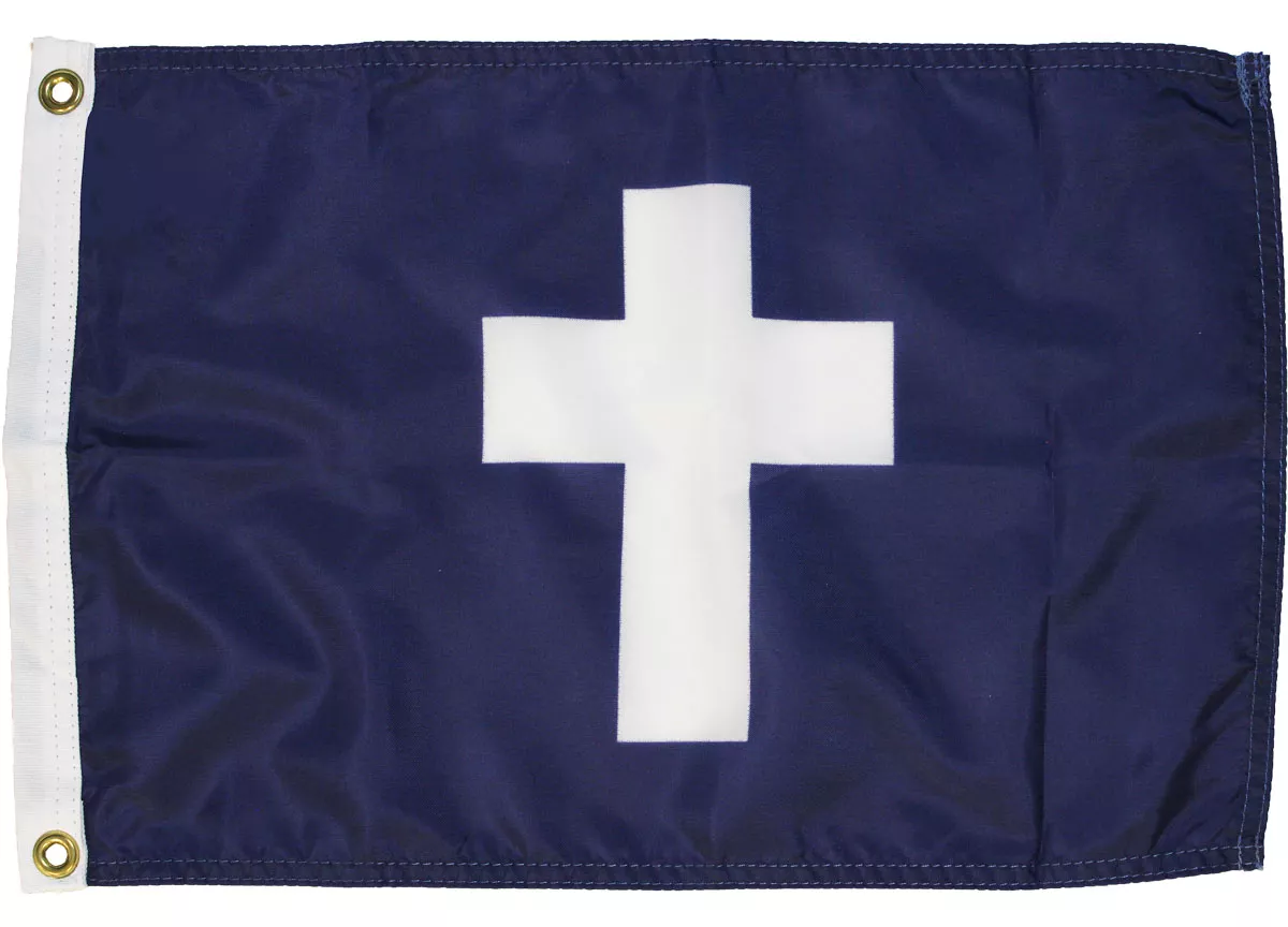 Chaplain - 12"x18" Nylon Flag - Nylon, Without Fringe, Grommets, Dyed, Dyed