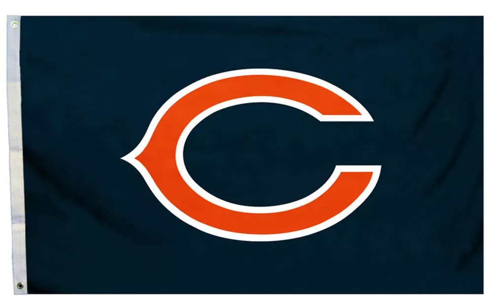 Chicago Bears - 3' x 5' NFL Polyester Flag (Logo Design) - Medium Knit Polyester, 3' x 5', Without Fringe, Grommets, Dyed