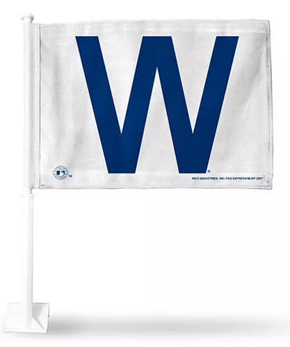 Chicago Cubs (W) Car Flag - 11.5" x 14.5", Without Fringe