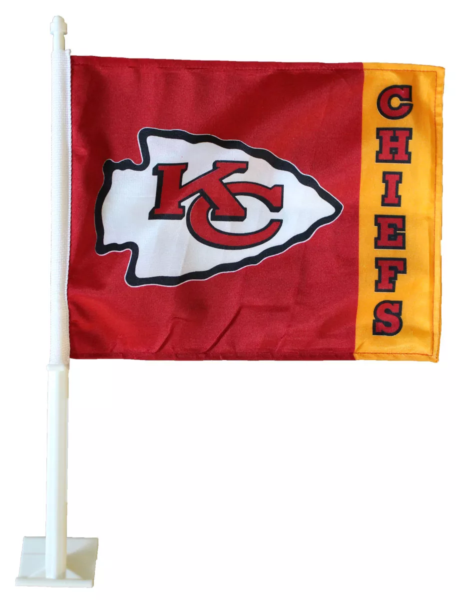 Kansas City Chiefs NFL Car Flag - 11.5" x 14.5", Without Fringe