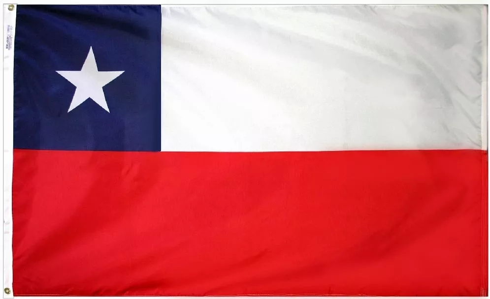 Chile - 3'X5' Nylon Flag - Nylon, 3' x 5', Without Fringe, Grommets