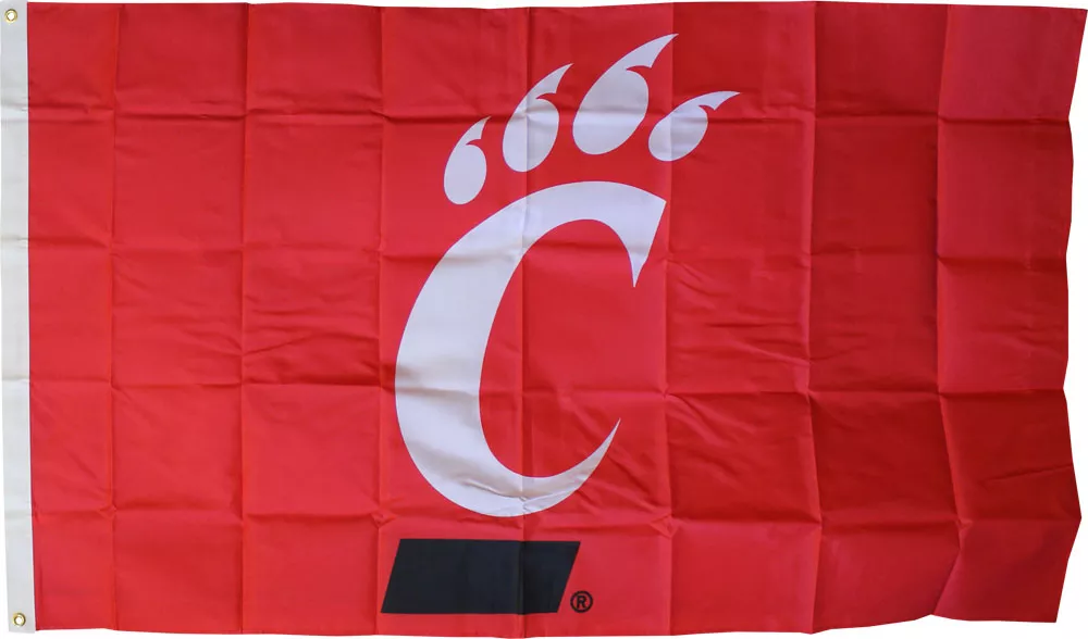 University of Cincinnati - 3' x 5' NCAA Polyester Flag - Medium Knit Polyester, 3' x 5', Without Fringe, Grommets, Dyed