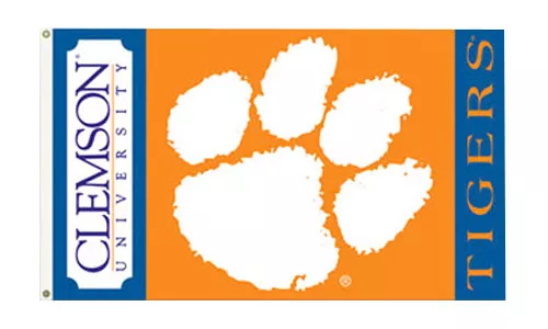Clemson University - 3' x 5' NCAAPolyester Flag - Medium Knit Polyester, 3' x 5', Without Fringe, Grommets, Dyed
