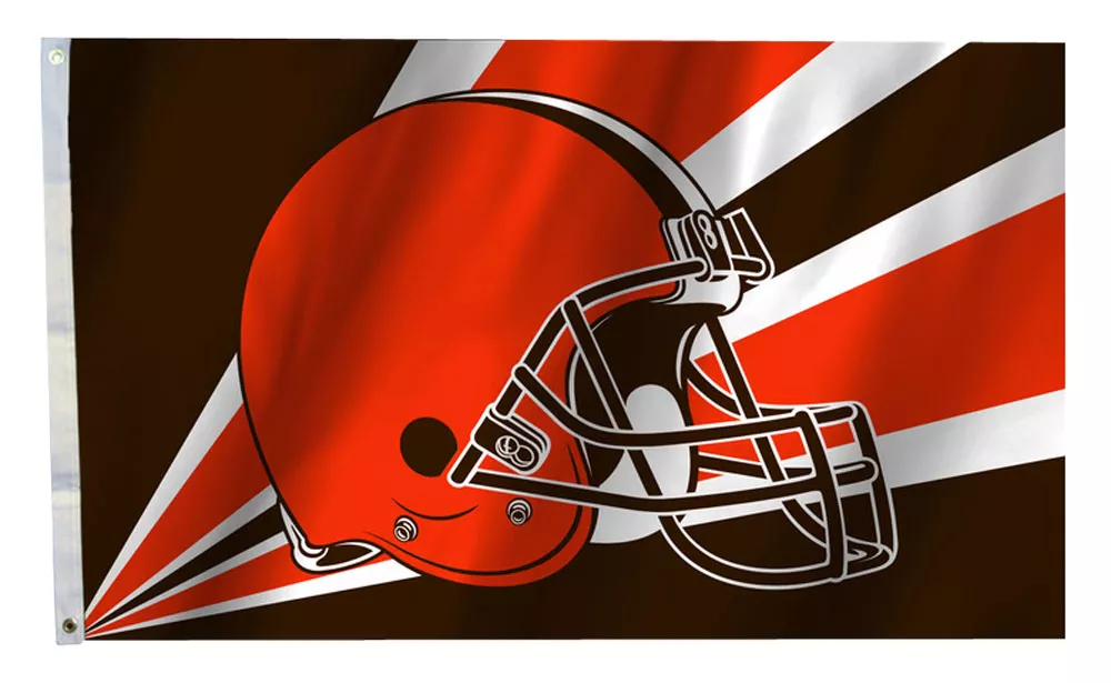 Cleveland Browns - 3' x 5' NFL Polyester Flag  - Medium Knit Polyester, 3' x 5', Without Fringe, Grommets, Dyed