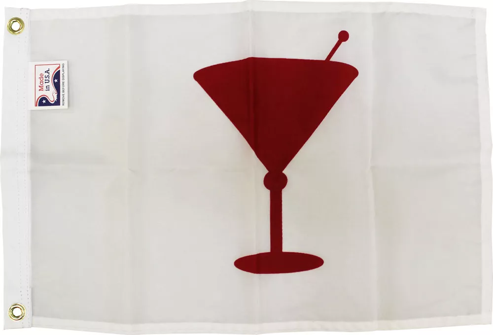 Cocktail - 12"x18" Nylon Flag (Red Glass) - Nylon, Without Fringe, Grommets
