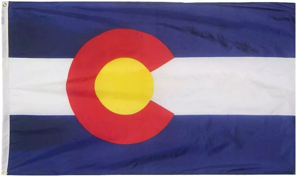 Colorado - 5'X8' Nylon Flag - Nylon, Without Fringe, Grommets, Dyed