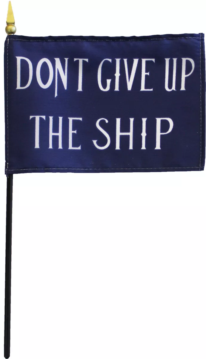 Commodore Perry - 4"X6" Stick Flag - 4" x 6", Without Fringe
