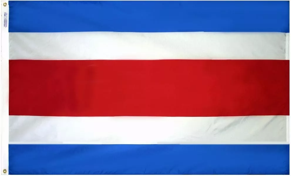 Costa Rica - 4'X6' Nylon Flag (Civil) - Nylon, Without Fringe, Grommets