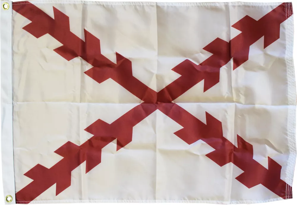 Cross of Burgundy - 2'X3' Nylon Flag - Nylon, Without Fringe