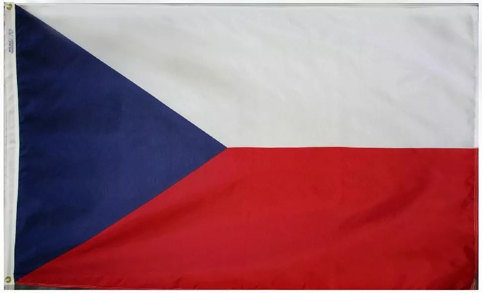 Czech Republic - 3'X5' Nylon Flag - Nylon, 3' x 5', Without Fringe, Grommets