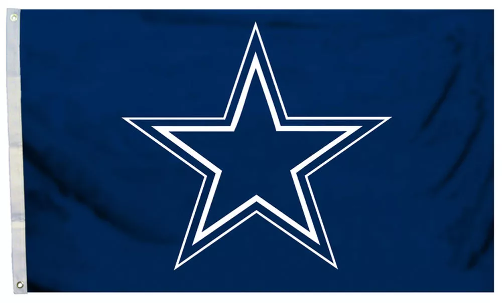 Dallas Cowboys - 3' x 5' NFL Polyester Flag (Logo Design) - Medium Knit Polyester, 3' x 5', Without Fringe, Grommets, Dyed