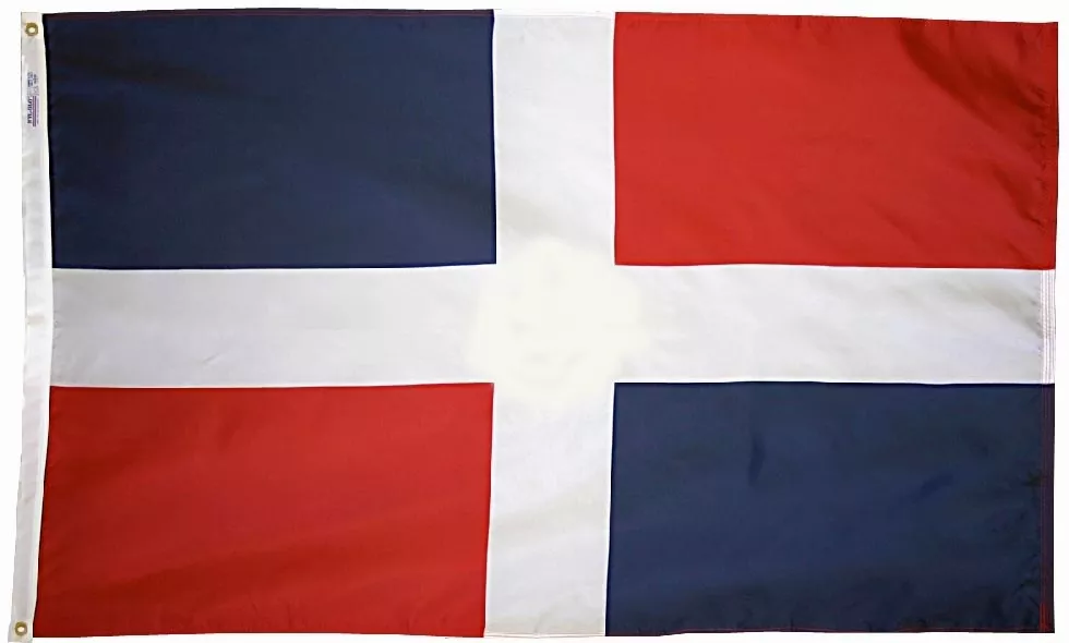 Dominican Republic - 5'X8' Nylon Flag (Civil) - Nylon, Without Fringe, Grommets