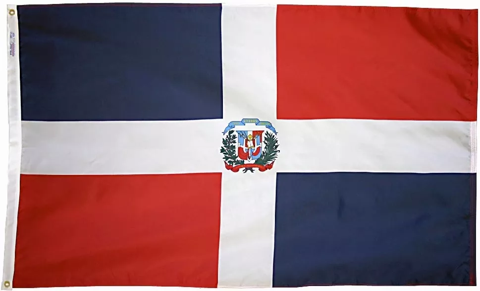 Dominican Republic - 2'X3' Nylon Flag (State) - Nylon, Without Fringe, Grommets