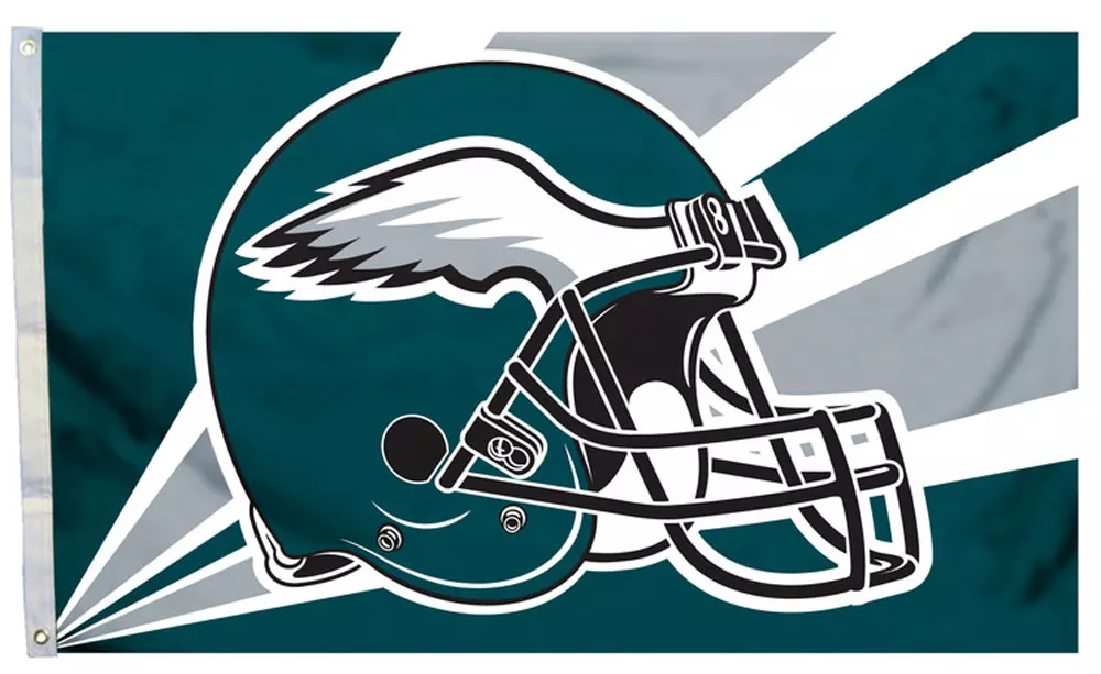 Philadelphia Eagles - 3'X5' NFL Polyester Flag - Medium Knit Polyester, 3' x 5', Without Fringe, Grommets, Dyed
