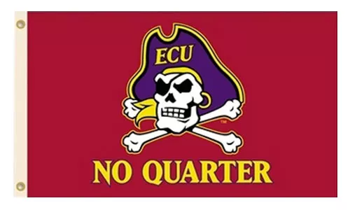 East Carolina (No Quarter) - 3' x 5' NCAA Polyester Flag - Medium Knit Polyester, 3' x 5', Without Fringe, Grommets, Dyed