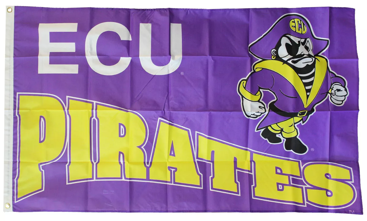 East Carolina - 3' x 5' NCAA Polyester Flag - Medium Knit Polyester, 3' x 5', Without Fringe, Grommets, Dyed