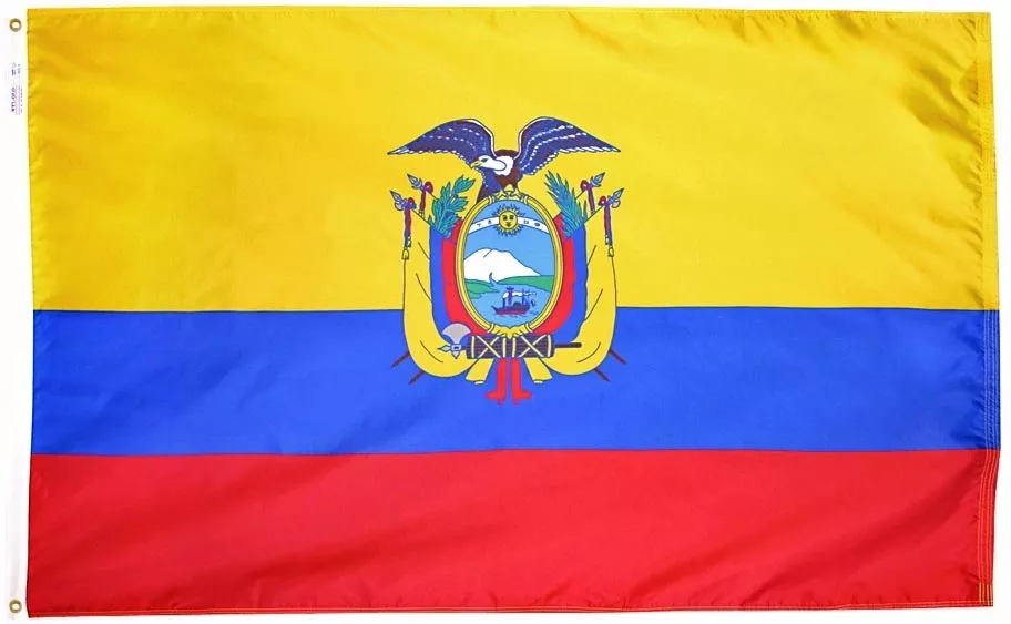 Ecuador - 5'X8' Nylon Flag (State) - Nylon, Without Fringe, Grommets