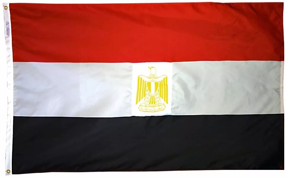 Egypt - 2'X3' Nylon Flag (Double Seal) - Nylon, Without Fringe, Grommets