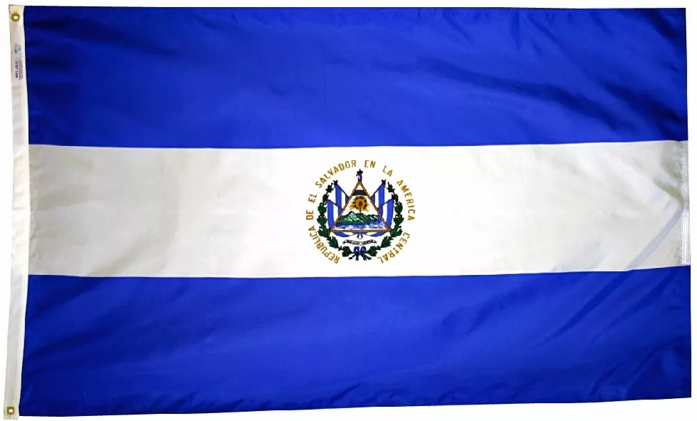 El Salvador - 2'X3' Nylon Flag (State) - Nylon, Without Fringe, Grommets