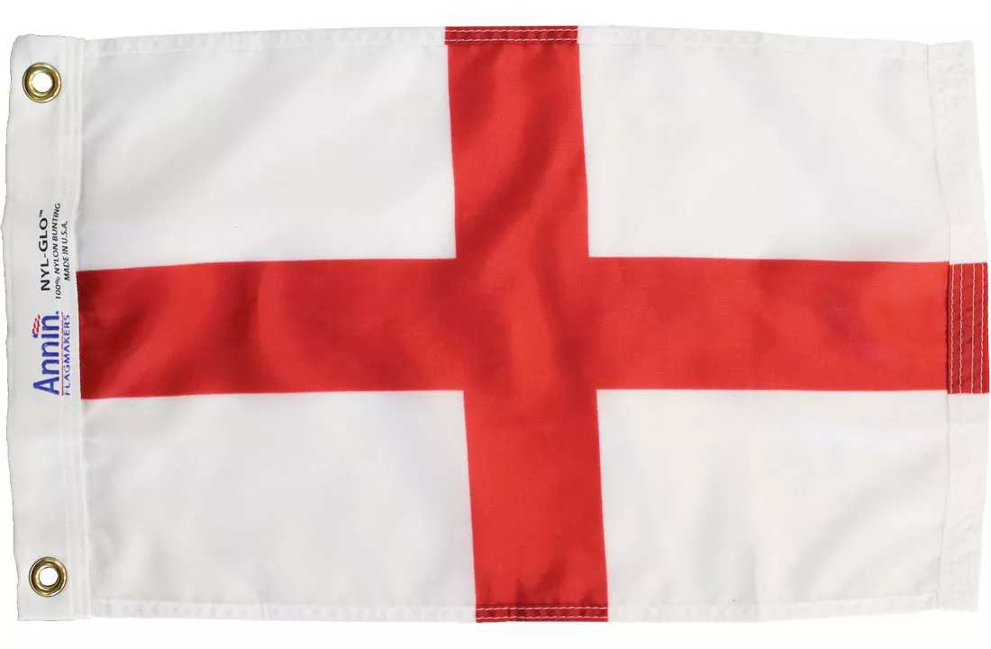  England (St. George) - 12"X18" Nylon Flag - Nylon, Without Fringe, Grommets
