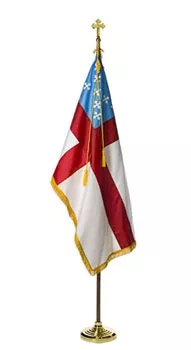 Episcopal Flag Set - 7', With Fringe, Pole Hem
