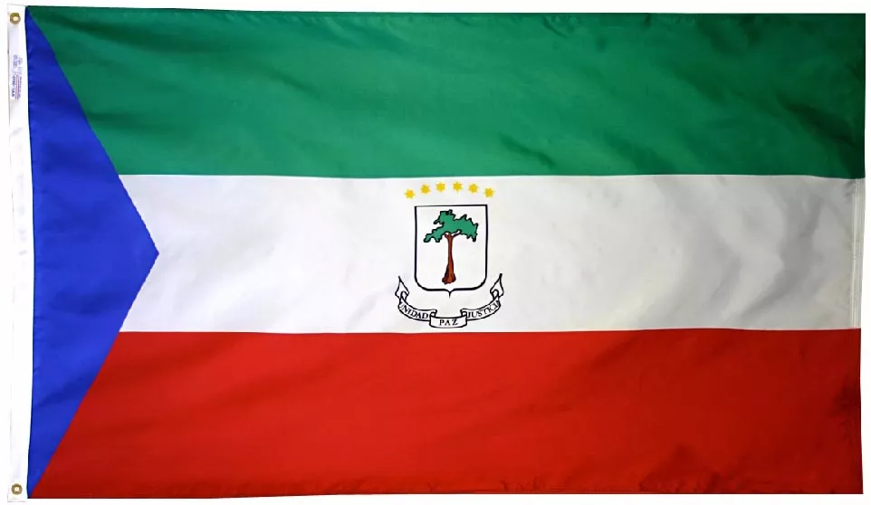 Equatorial Guinea - 3'X5' Nylon Flag (State) - Nylon, 3' x 5', Without Fringe, Grommets