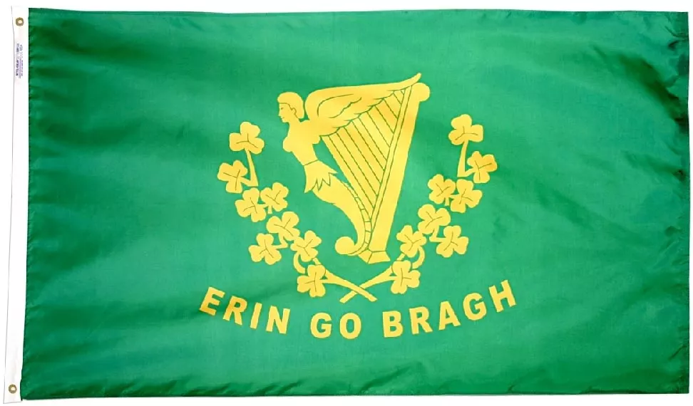 Erin-Go-Bragh - 3'X5' Nylon Flag - Nylon, 3' x 5', Without Fringe, Grommets