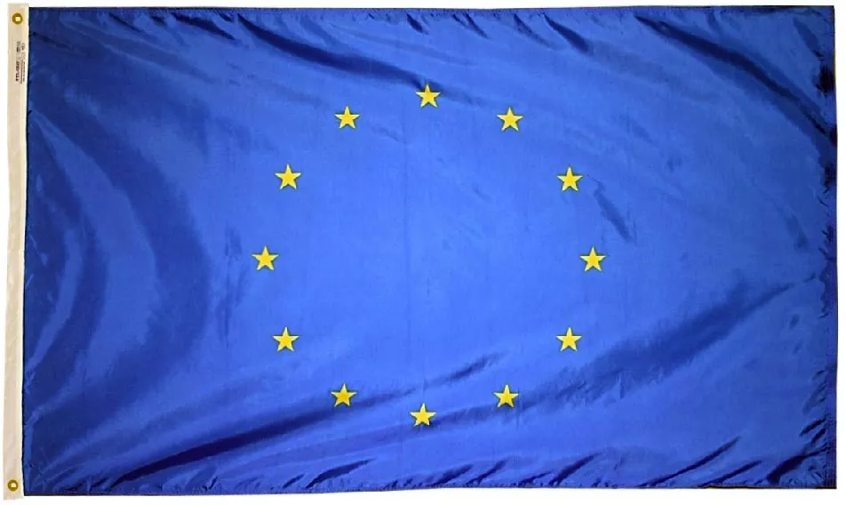 European Union - 5'X8' Nylon Flag - Nylon, Without Fringe, Grommets