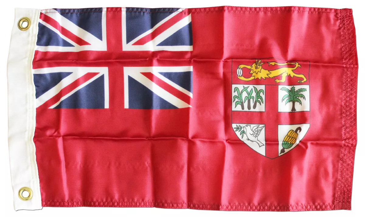 Fiji - 12"X18" Nylon Flag (Red Ensign) - Nylon, Without Fringe, Grommets