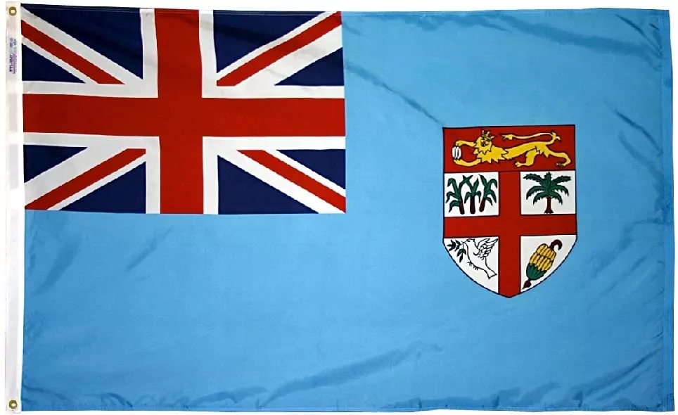 Fiji - 4'X6' Nylon Flag - Nylon, Without Fringe, Grommets