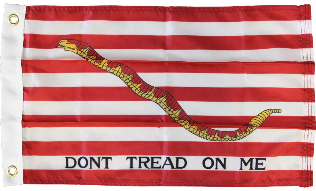 First Navy Jack - 12"X18" Nylon Flag - Nylon, Without Fringe, Grommets