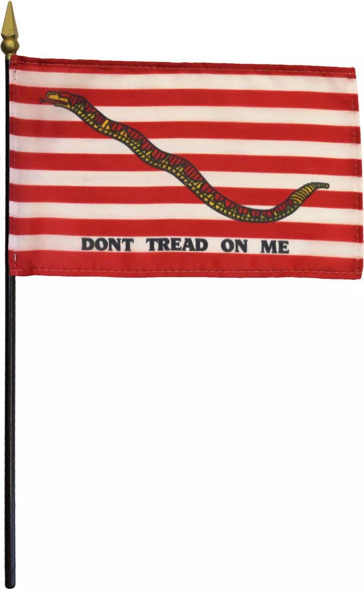 First Navy Jack - 4"X6" Stick Flag - 4" x 6", Without Fringe