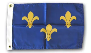 Fleur-de-Lis - 12"X18" Nylon Flag (3/Blue) - Nylon, Without Fringe, Grommets