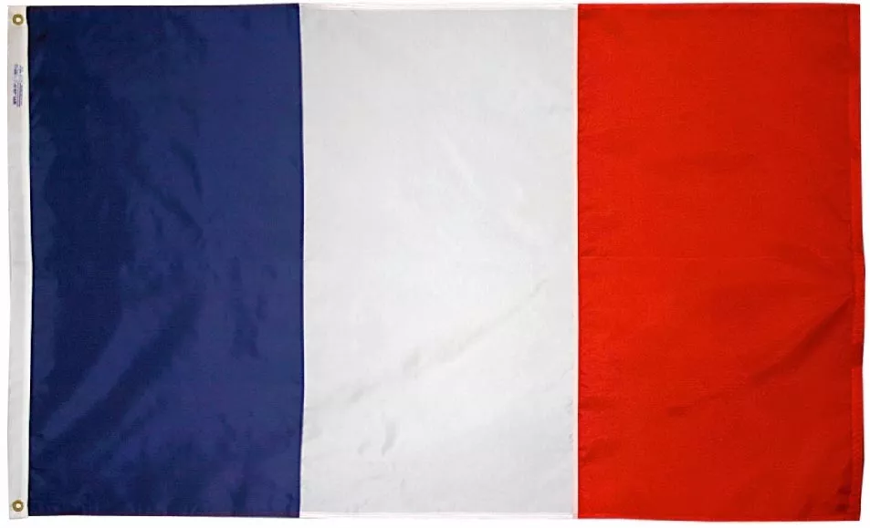 France - 2'X3' Nylon Flag - Nylon, Without Fringe, Grommets