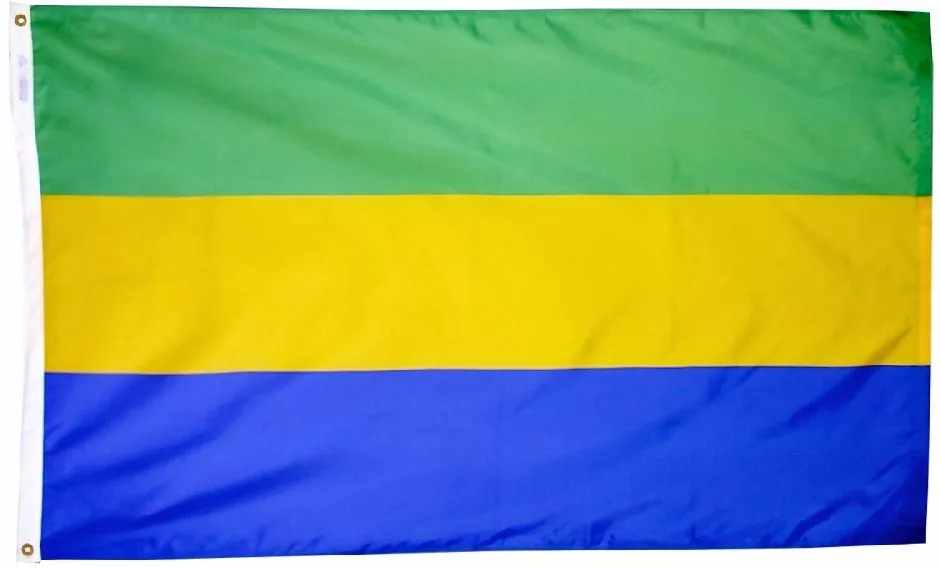 Gabon - 2'X3' Nylon Flag - Nylon, Without Fringe, Grommets