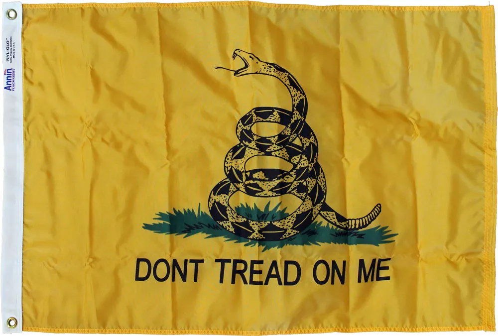 Gadsden (Dont Tread on Me) - 2'X3' Nylon Flag - Nylon, Without Fringe, Grommets