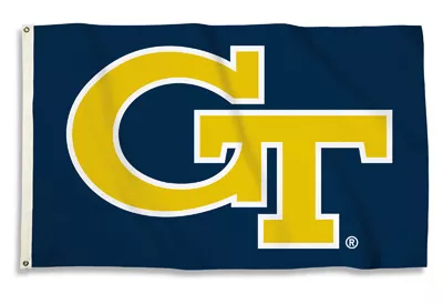 Georgia Tech - 3' x 5' NCAA Polyester Flag - Medium Knit Polyester, 3' x 5', Without Fringe, Grommets, Dyed