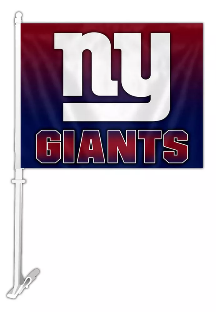 New York Giants NFL Car Flag (Ombre) - 11.5" x 14.5", Without Fringe