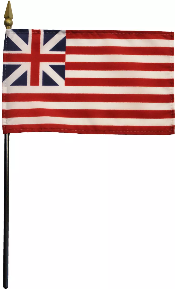 Grand Union - 4"X6" Stick Flag - 4" x 6", Without Fringe