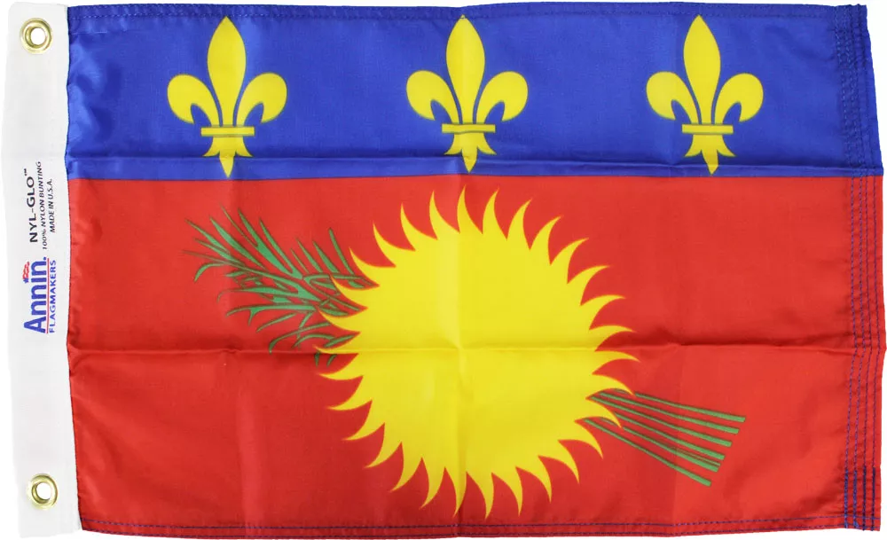 Guadeloupe - 12"X18" Nylon Flag - Nylon, Without Fringe, Grommets
