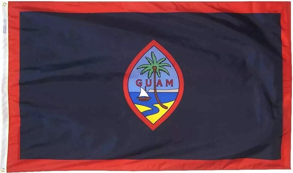Guam - 4'X6' Nylon Flag - Nylon, Without Fringe, Grommets, Dyed