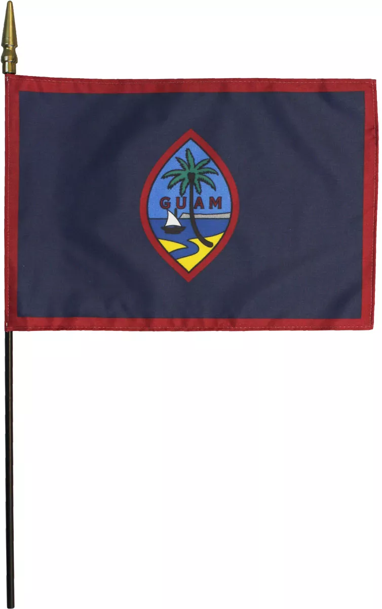 Guam - 8"X12" Stick Flag - 8" x 12", Without Fringe