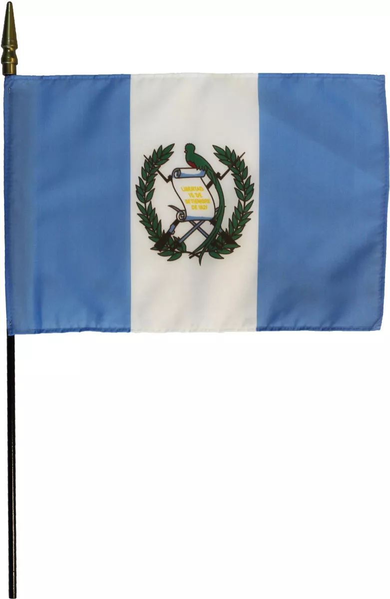 Guatemala - 8"X12" Stick Flag - 8" x 12", Without Fringe