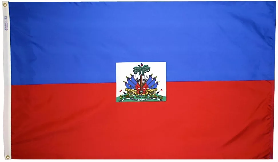 Haiti - 3'X5' Nylon Flag (State) - Nylon, 3' x 5', Without Fringe, Grommets