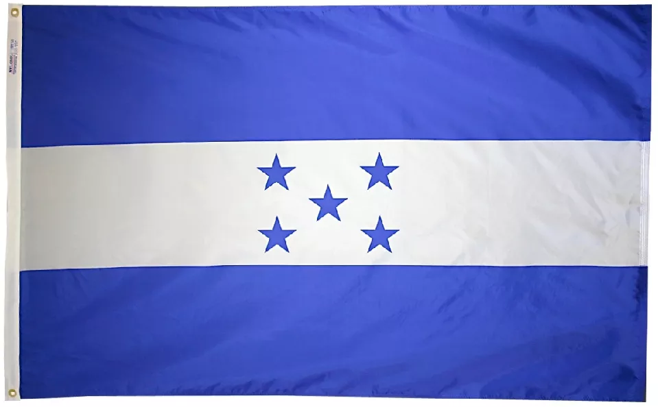 Honduras - 3'X5' Nylon Flag - Nylon, 3' x 5', Without Fringe, Grommets
