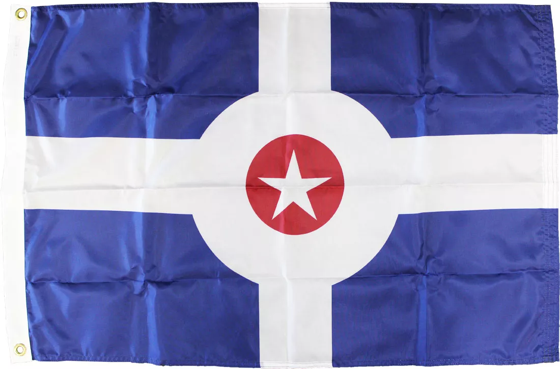 Indianapolis - 3'X5' Nylon Flag - Nylon, 3' x 5', Without Fringe