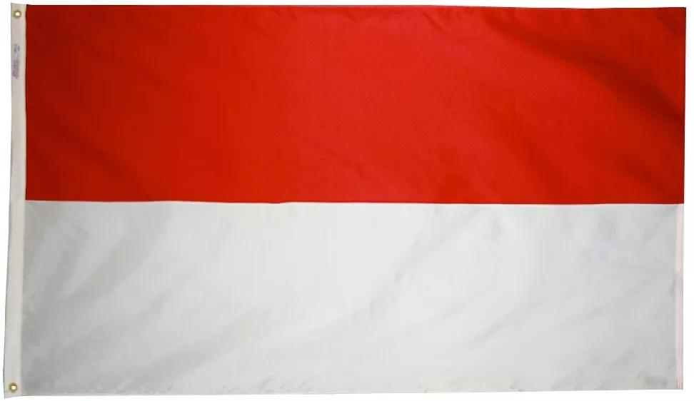 Indonesia - 3'X5' Nylon Flag - Nylon, 3' x 5', Without Fringe, Grommets